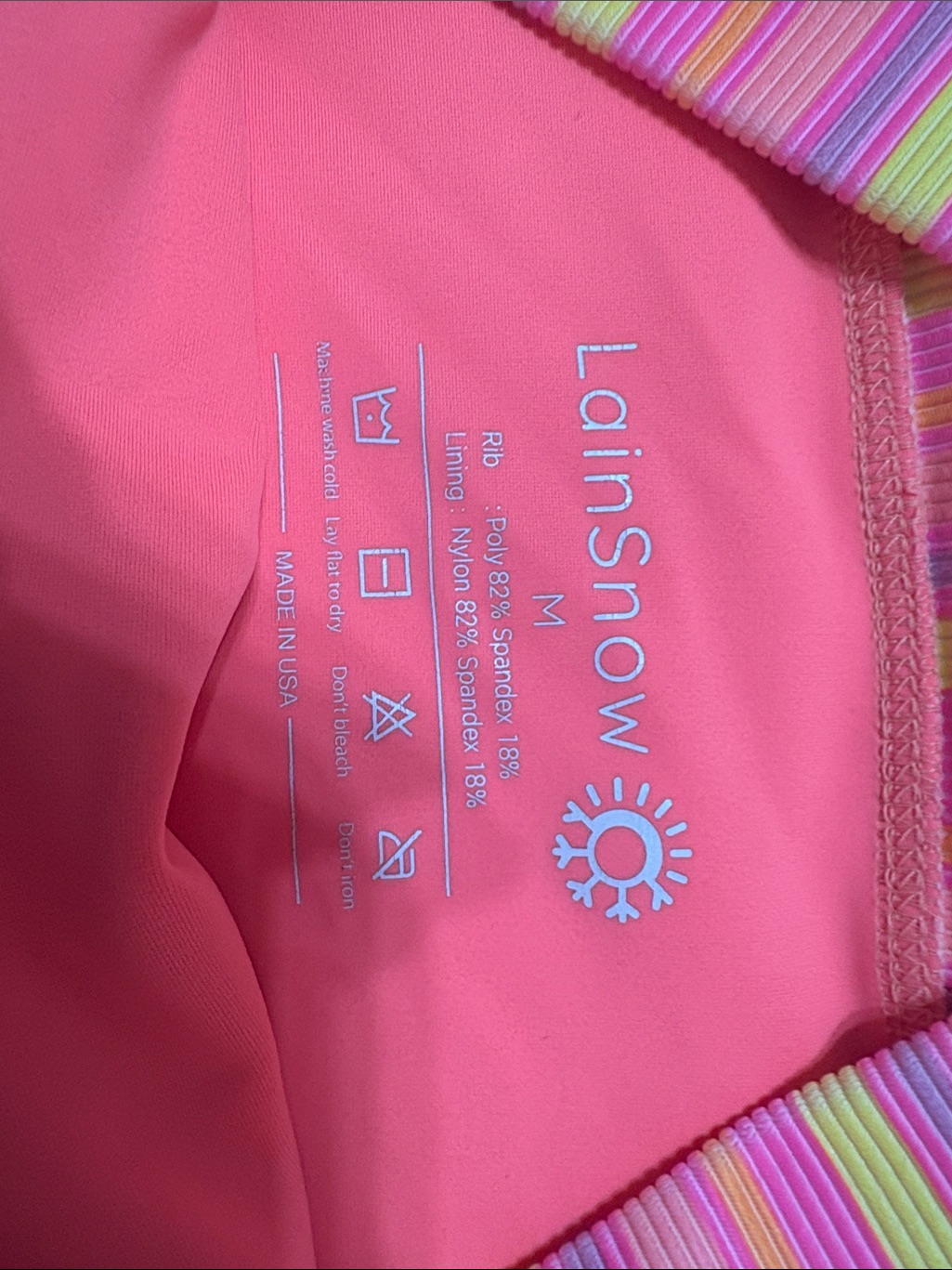 Women’s Lainsnow Pink And Yellow Bikini Bottoms — image 4 of 4